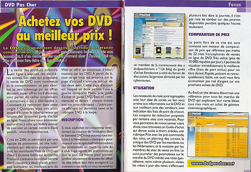 Article sur DVDpasCher.net dans L'Officiel du Net